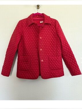 Vintage Miu Miu Quilted Button Front Jacket in Red 42